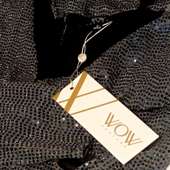 WOW Couture Asymmetrical Silver Dress - Picture 4 of 9